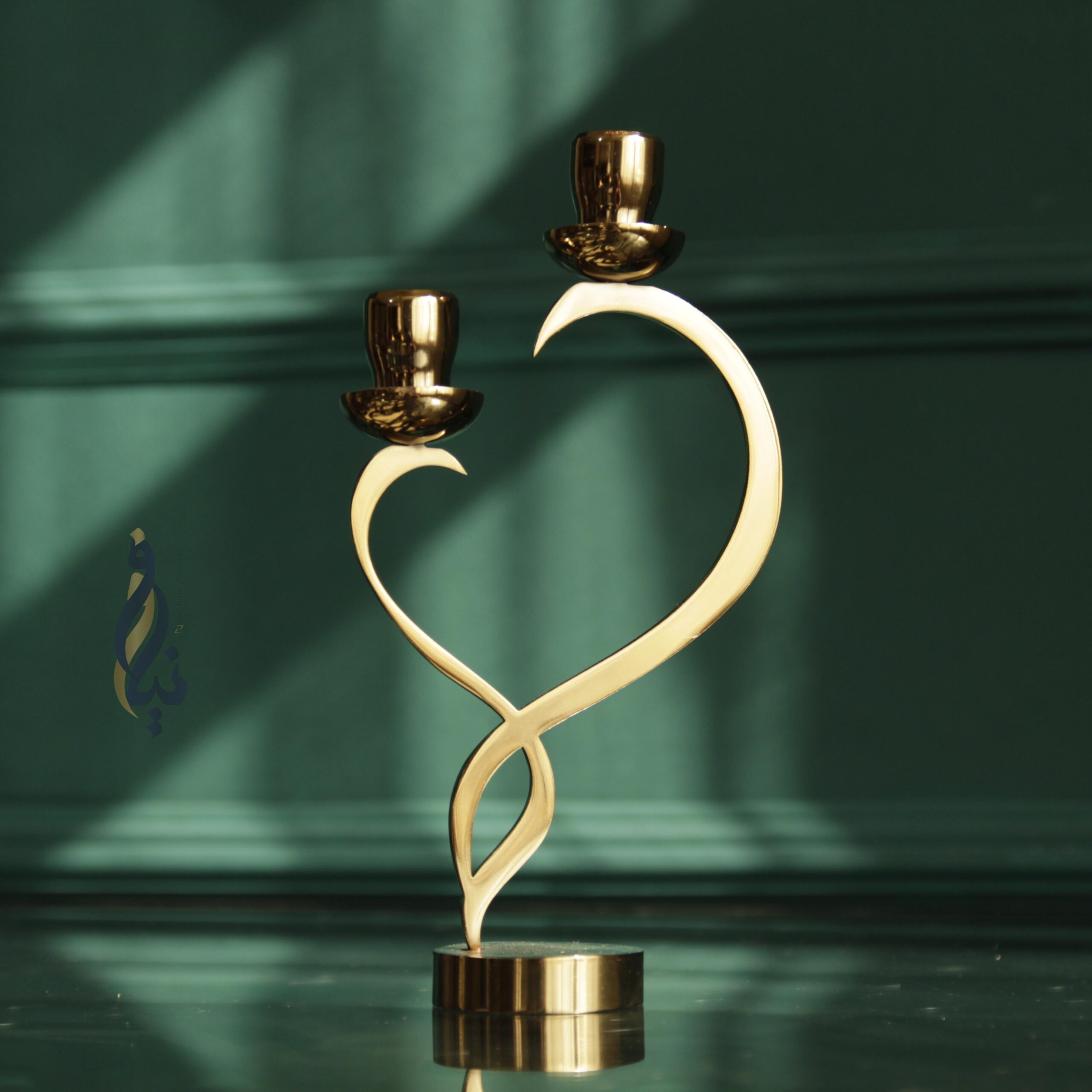 شمعدان دو شعله مینیمال قلب