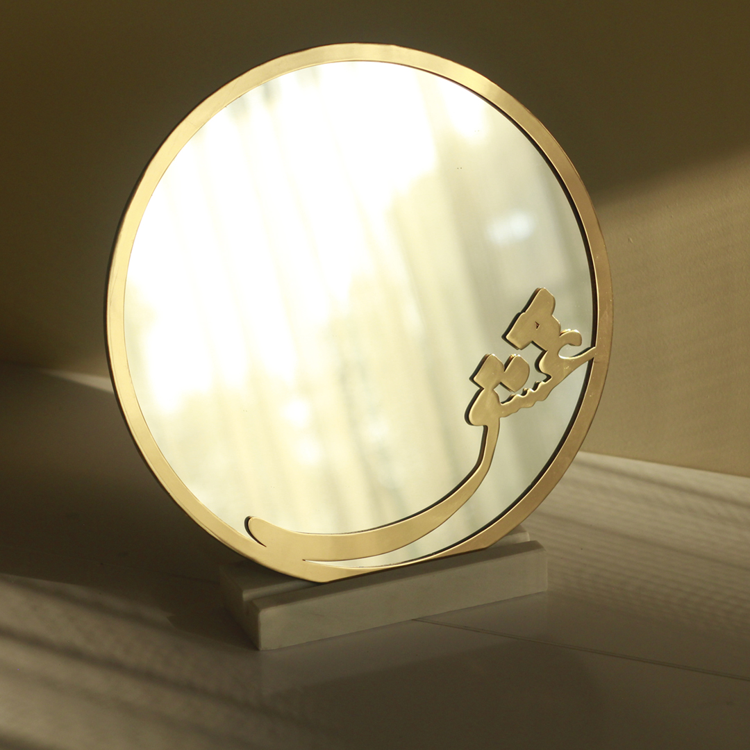 آینه رومیزی پایه سنگی عشق